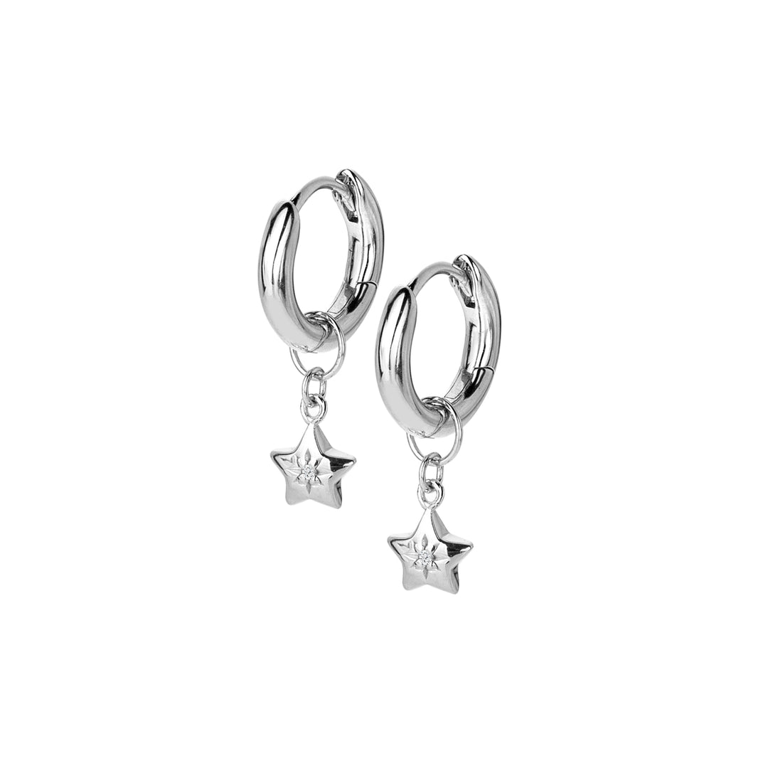 Hot Diamonds Silver Star Hoop Earrings - MococoHot DiamondsDE7195055069048857Earrings