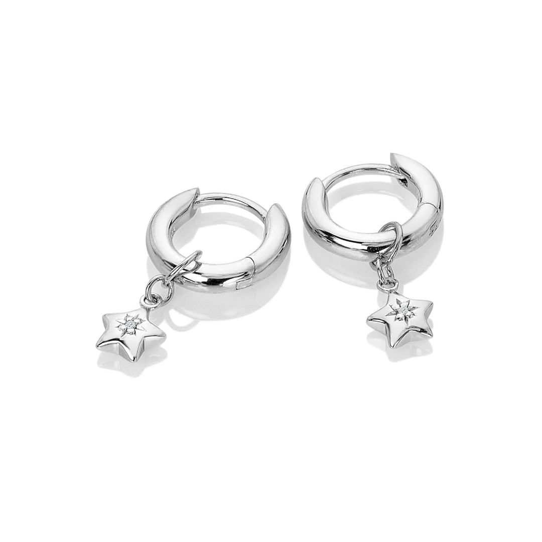 Hot Diamonds Silver Star Hoop Earrings - MococoHot DiamondsDE7195055069048857Earrings