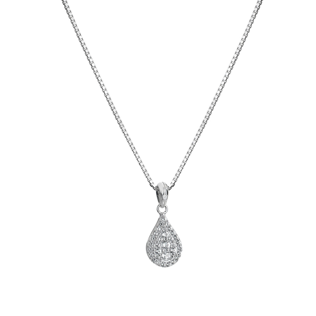 Hot Diamonds Silver Teardrop White Topaz Pendant Necklace - MococoHot DiamondsDP9135055069050164Necklaces