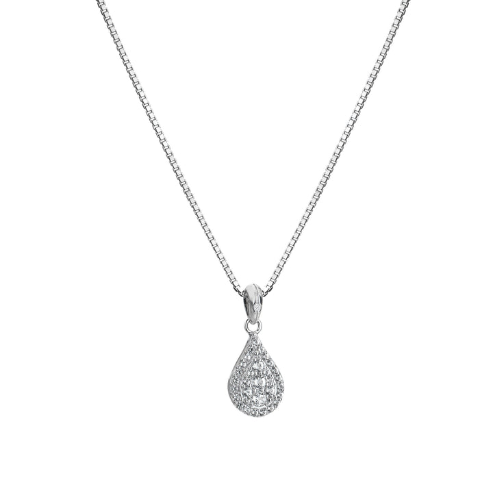 Hot Diamonds Silver Teardrop White Topaz Pendant Necklace - MococoHot DiamondsDP9135055069050164Necklaces