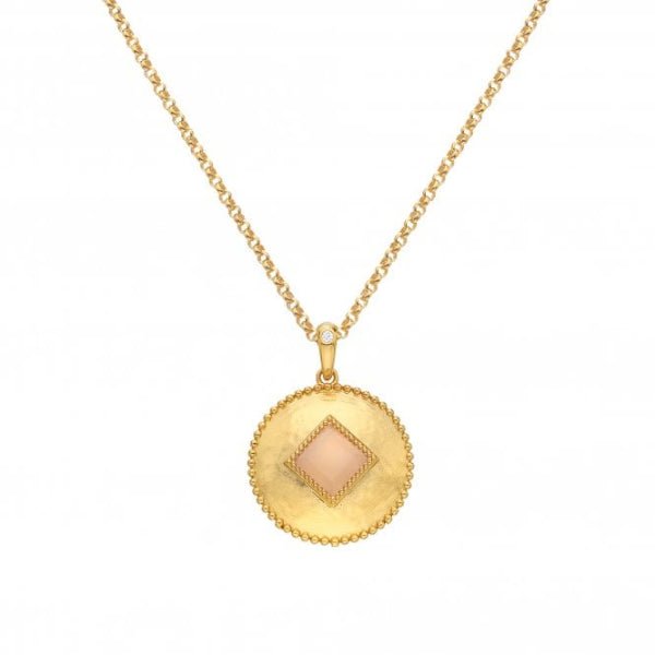 Hot Diamonds x Gemstones Gold Silver Coin Pendant - MococoHot DiamondsDP9355055069052168Necklaces