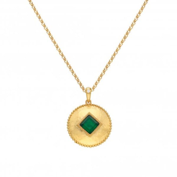 Hot Diamonds x Gemstones Gold Silver Coin Pendant - MococoHot DiamondsDP9355055069052168Necklaces