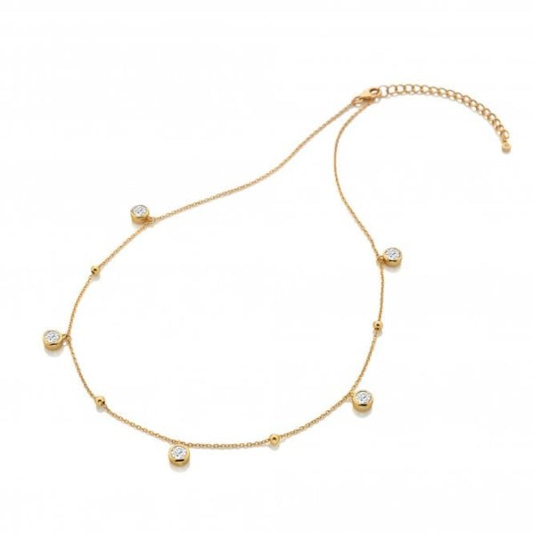 Hot Diamonds x Gemstones Gold Silver Droplet Necklace - White Topaz - MococoHot DiamondsDN1855055069051482Necklaces