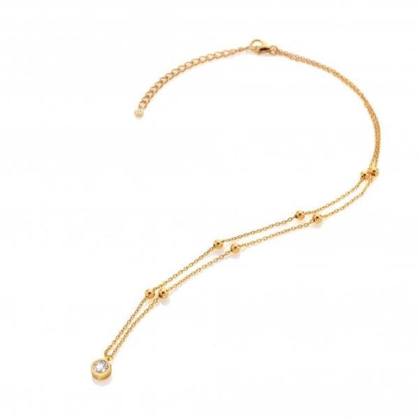 Hot Diamonds x Gemstones Gold Silver Droplet Necklace - MococoHot DiamondsDN1965055069054353Necklaces