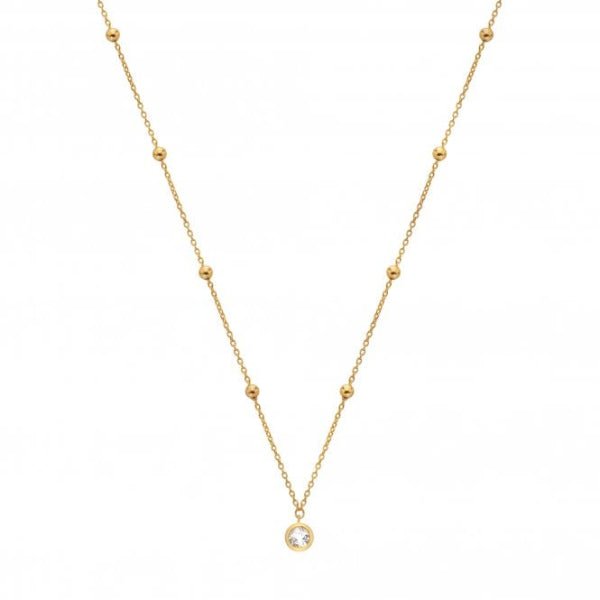 Hot Diamonds x Gemstones Gold Silver Droplet Necklace - MococoHot DiamondsDN1965055069054353Necklaces