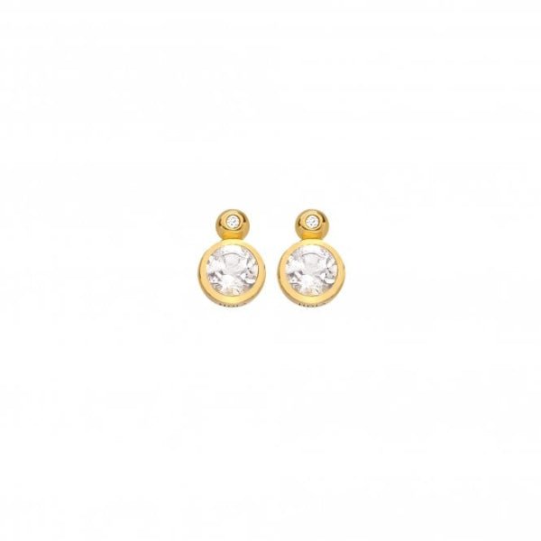 Hot Diamonds x Gemstones Gold Silver Droplet Stud Earrings - White Topaz - MococoHot DiamondsDE7745055069051512Earrings