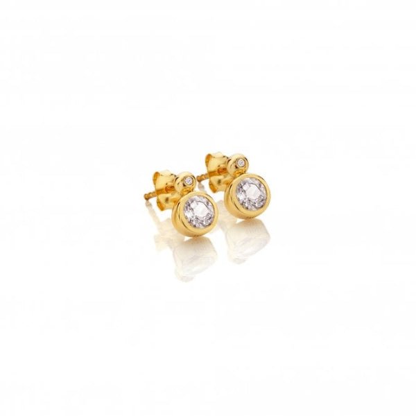 Hot Diamonds x Gemstones Gold Silver Droplet Stud Earrings - White Topaz - MococoHot DiamondsDE7745055069051512Earrings