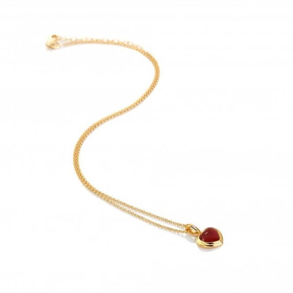 Hot Diamonds x Gemstones Gold Silver Heart Pendant - Red Agate - MococoHot DiamondsDP10015055069054285Necklaces