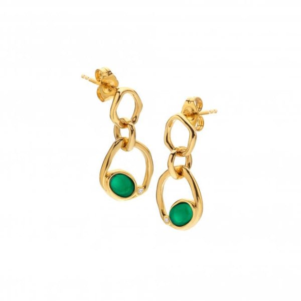 Hot Diamonds x Gemstones Gold Silver Offset Earrings - MococoHot DiamondsDE8145055069056364Earrings