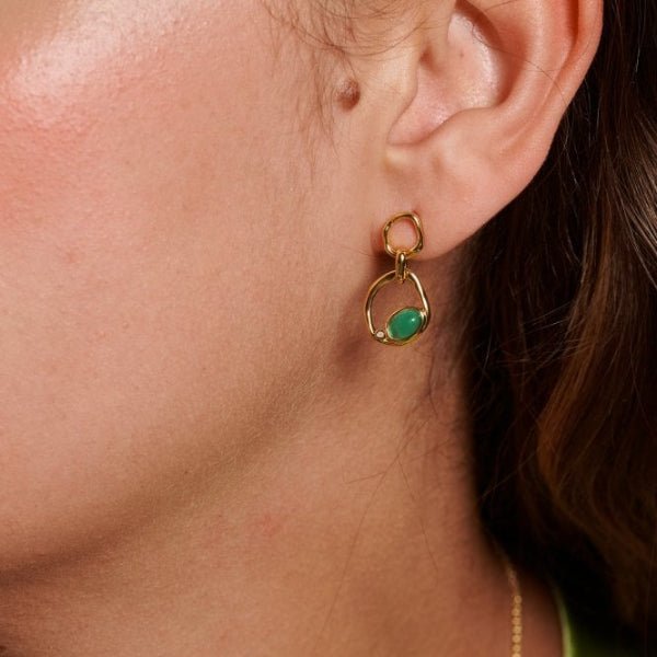 Hot Diamonds x Gemstones Gold Silver Offset Earrings - MococoHot DiamondsDE8145055069056364Earrings
