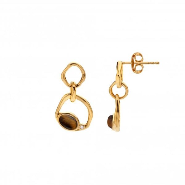 Hot Diamonds x Gemstones Gold Silver Offset Earrings - MococoHot DiamondsDE8145055069056364Earrings