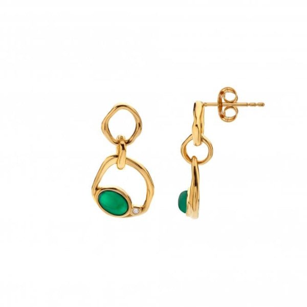 Hot Diamonds x Gemstones Gold Silver Offset Earrings - MococoHot DiamondsDE8145055069056364Earrings