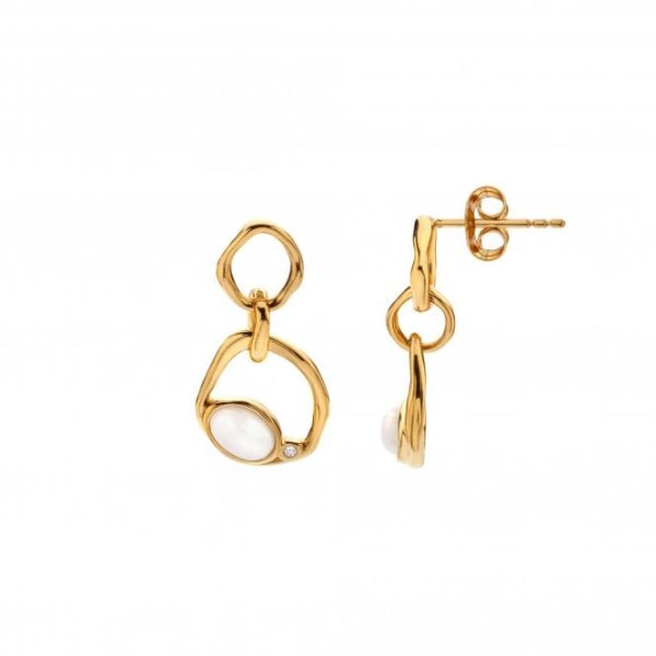 Hot Diamonds x Gemstones Gold Silver Offset Earrings - MococoHot DiamondsDE8145055069056364Earrings
