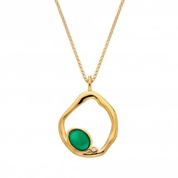 Hot Diamonds x Gemstones Gold Silver Offset Pendant - MococoHot DiamondsDP10235055069056333Necklaces