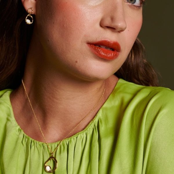 Hot Diamonds x Gemstones Gold Silver Offset Pendant - MococoHot DiamondsDP10235055069056333Necklaces