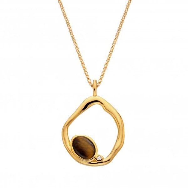 Hot Diamonds x Gemstones Gold Silver Offset Pendant - MococoHot DiamondsDP10235055069056333Necklaces