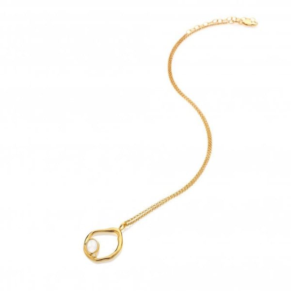 Hot Diamonds x Gemstones Gold Silver Offset Pendant - MococoHot DiamondsDP10235055069056333Necklaces