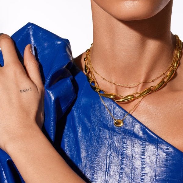 Hot Diamonds x Gemstones Gold Silver Oval Necklace - MococoHot DiamondsDN2005055069054391Necklaces