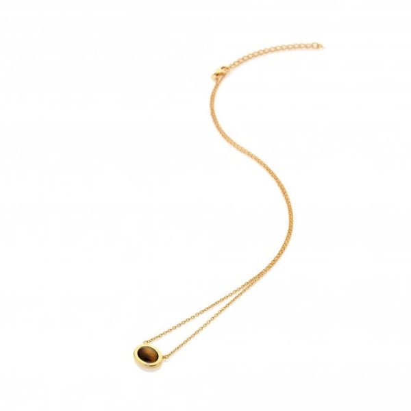 Hot Diamonds x Gemstones Gold Silver Oval Necklace - MococoHot DiamondsNecklaces
