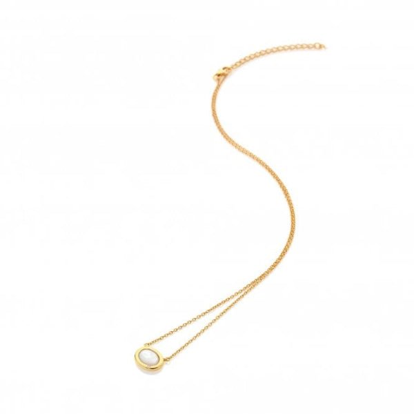 Hot Diamonds x Gemstones Gold Silver Oval Necklace - MococoHot DiamondsDN2005055069054391Necklaces