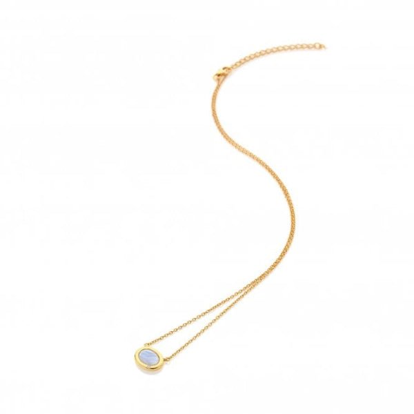 Hot Diamonds x Gemstones Gold Silver Oval Necklace - MococoHot DiamondsDN2005055069054391Necklaces