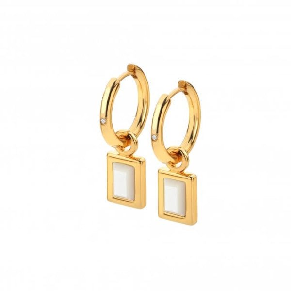 Hot Diamonds x Gemstones Gold Silver Rectangle Earrings - MococoHot DiamondsDE7645055069051970Earrings