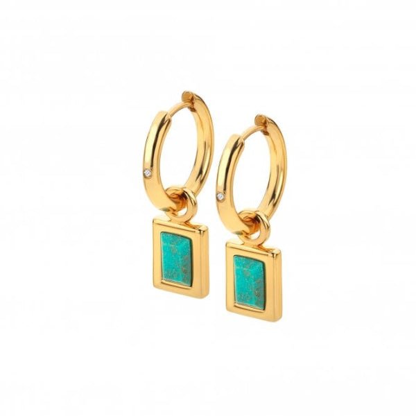 Hot Diamonds x Gemstones Gold Silver Rectangle Earrings - MococoHot DiamondsDE7645055069051970Earrings