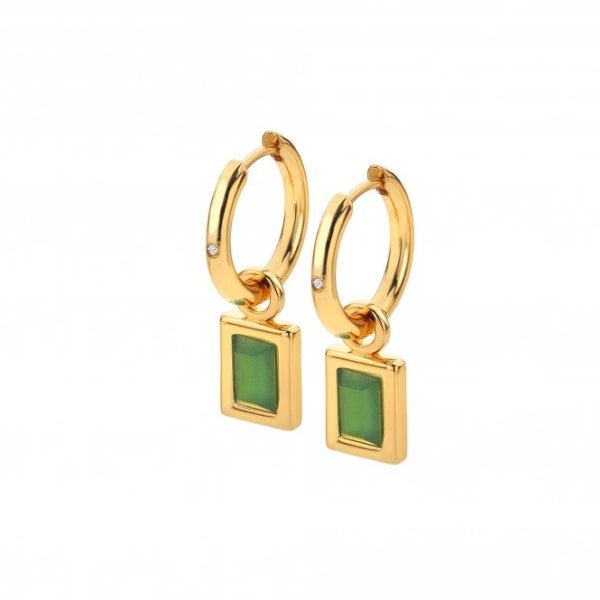 Hot Diamonds x Gemstones Gold Silver Rectangle Earrings - MococoHot DiamondsDE7645055069051970Earrings