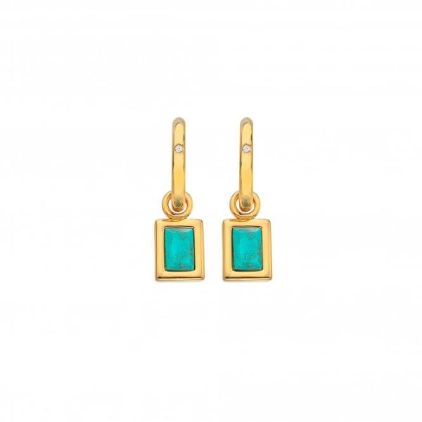 Hot Diamonds x Gemstones Gold Silver Rectangle Earrings - MococoHot DiamondsDE7645055069051970Earrings