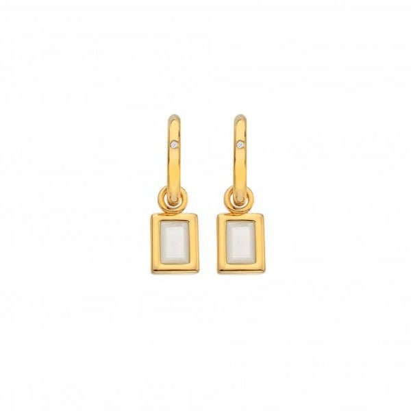 Hot Diamonds x Gemstones Gold Silver Rectangle Earrings - MococoHot DiamondsDE7645055069051970Earrings