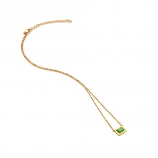 Hot Diamonds x Gemstones Gold Silver Rectangle Necklace - MococoHot DiamondsDN1795055069051949Necklaces