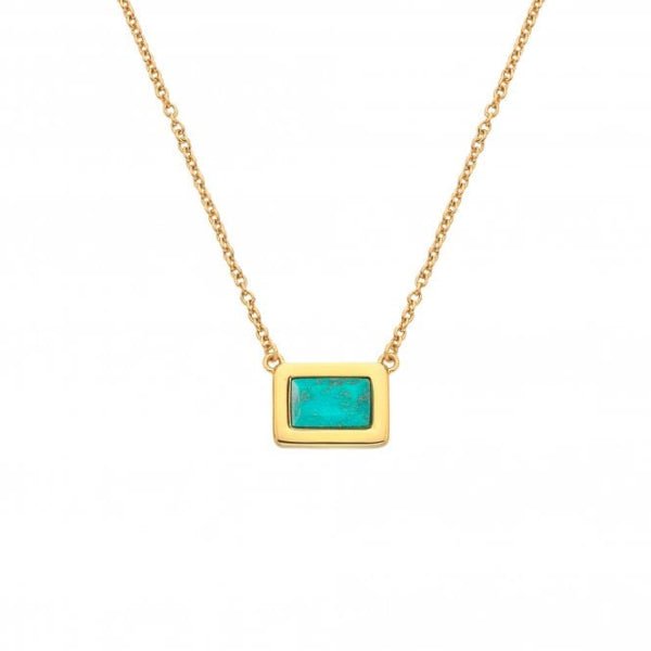 Hot Diamonds x Gemstones Gold Silver Rectangle Necklace - MococoHot DiamondsDN1795055069051949Necklaces