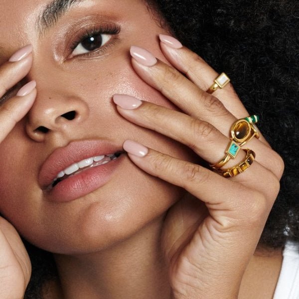 Hot Diamonds x Gemstones Gold Silver Rectangle Ring - Turquoise - MococoHot DiamondsDR261/L5055069052038Rings