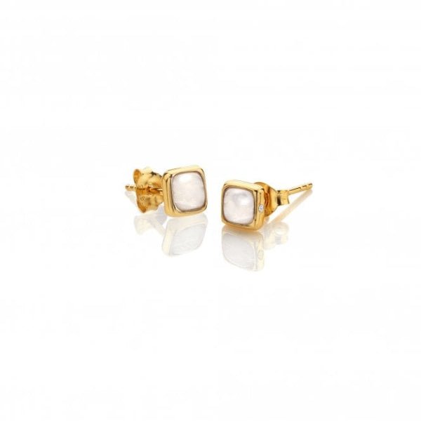 Hot Diamonds x Gemstones Gold Silver Square Earrings - MococoHot DiamondsDE7705055069051918Earrings