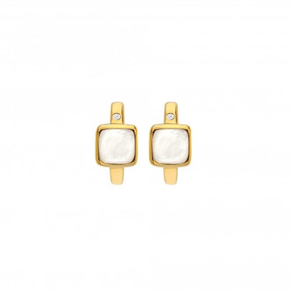Hot Diamonds x Gemstones Gold Silver Square Huggie Earrings - MococoHot DiamondsDE7675055069051581Earrings