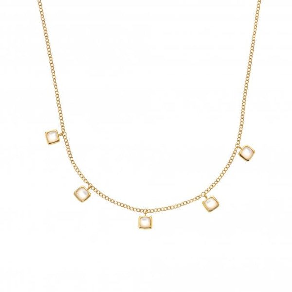 Hot Diamonds x Gemstones Gold Silver Square Necklace - MococoHot DiamondsDN1825055069051529Necklaces