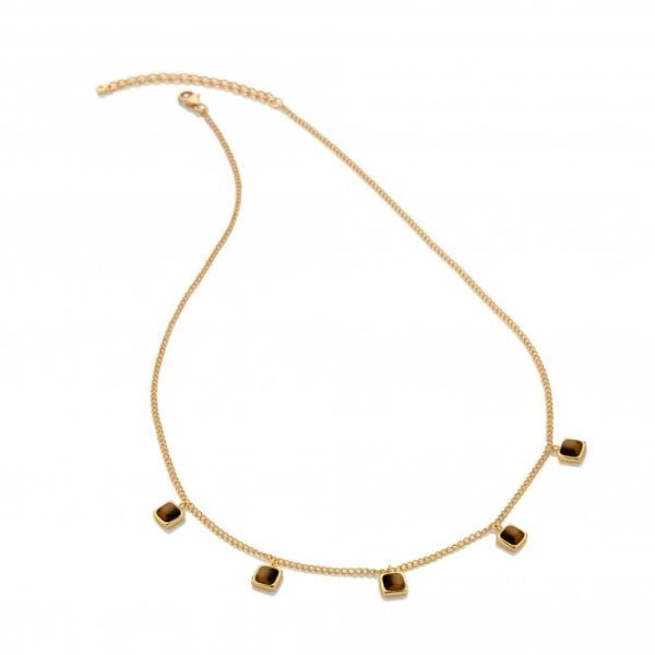 Hot Diamonds x Gemstones Gold Silver Square Necklace - MococoHot DiamondsDN1825055069051529Necklaces