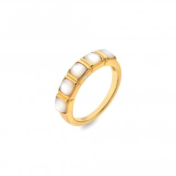 Hot Diamonds x Gemstones Gold Silver Square RIng - MococoHot DiamondsDR264/L5055069051642Rings