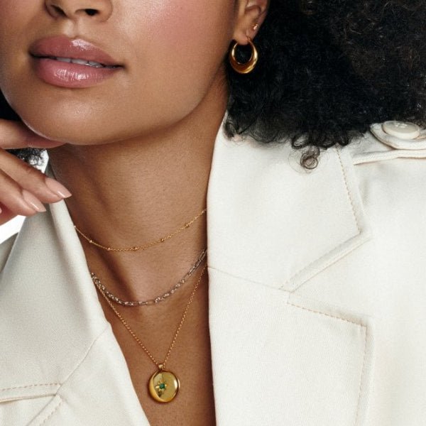 Hot Diamonds x Gemstones Gold Silver Starburst Locket - MococoHot DiamondsDP9325055069052199Necklaces