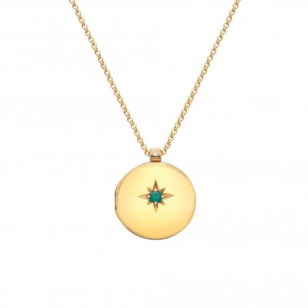 Hot Diamonds x Gemstones Gold Silver Starburst Locket - MococoHot DiamondsDP9325055069052199Necklaces