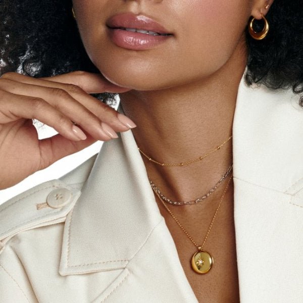 Hot Diamonds x Gemstones Gold Silver Starburst Locket - MococoHot DiamondsDP9325055069052199Necklaces