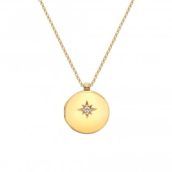 Hot Diamonds x Gemstones Gold Silver Starburst Locket - MococoHot DiamondsDP9325055069052199Necklaces