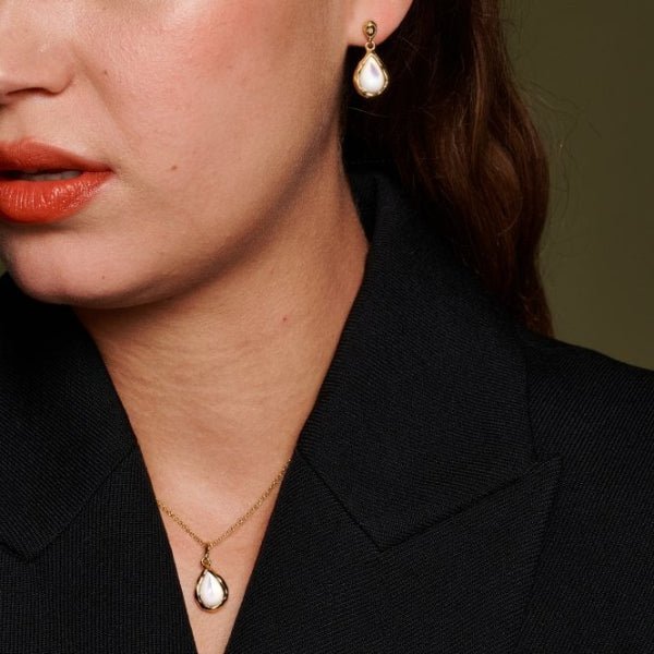 Hot Diamonds x Gemstones Gold Silver Teardrop Earrings - MococoHot DiamondsDE8175055069056296Earrings
