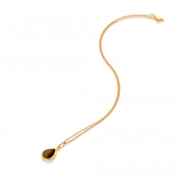 Hot Diamonds x Gemstones Gold Silver Teardrop Pendant - MococoHot DiamondsNecklaces