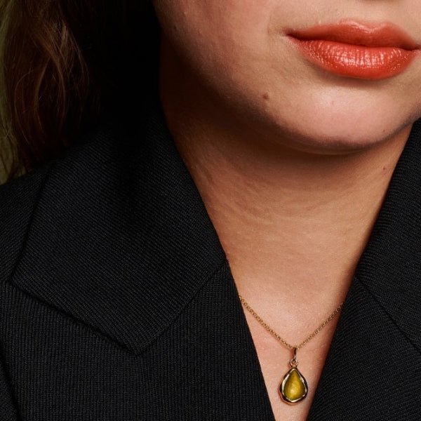 Hot Diamonds x Gemstones Gold Silver Teardrop Pendant - MococoHot DiamondsDP10265055069056265Necklaces