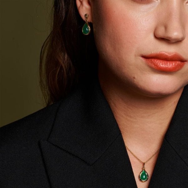 Hot Diamonds x Gemstones Gold Silver Teardrop Pendant - MococoHot DiamondsDP10265055069056265Necklaces
