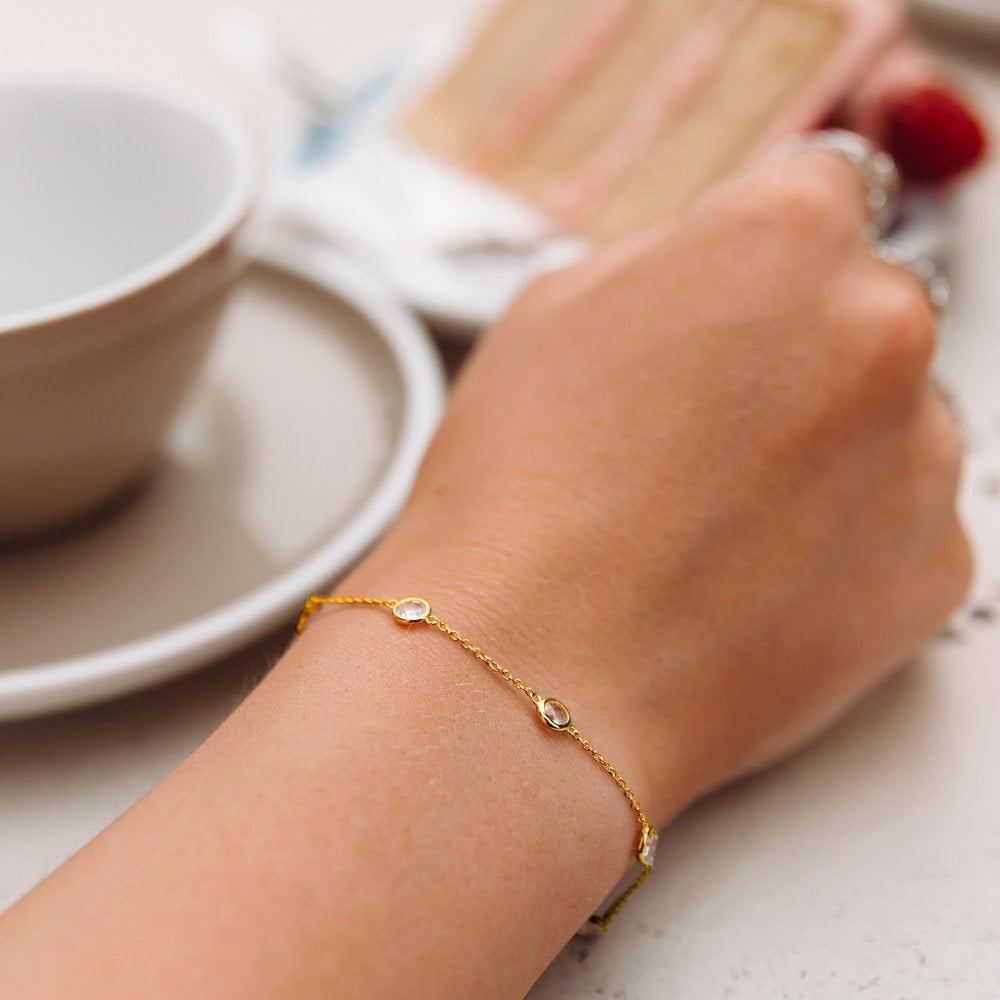 Hot Diamonds x Gemstones Gold Silver Tender Intermitent Bracelet - MococoHot DiamondsDL6985055069057002Bracelets