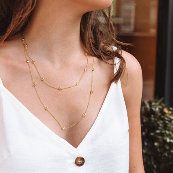 Hot Diamonds x Gemstones Gold Silver Tender Necklace - MococoHot DiamondsDN2125055069057026Necklaces