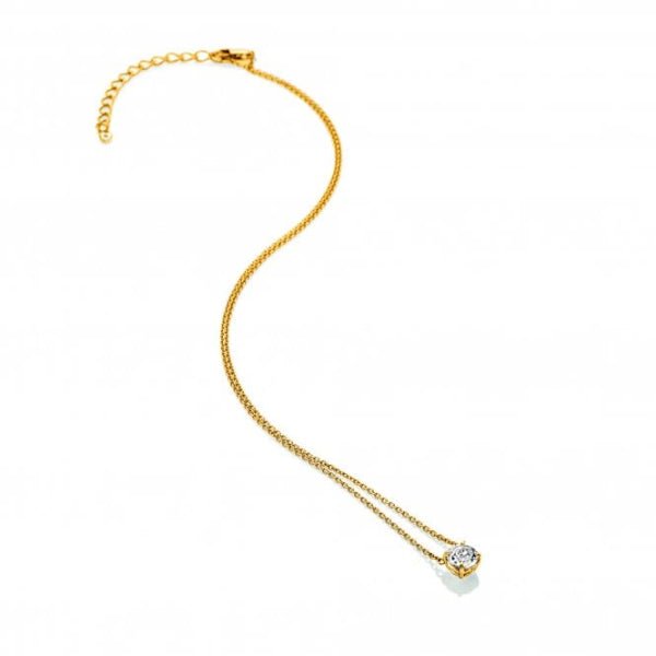 Hot Diamonds x Gemstones Gold Silver Tender Solitaire Necklace - MococoHot DiamondsDN2145055069057040Necklaces
