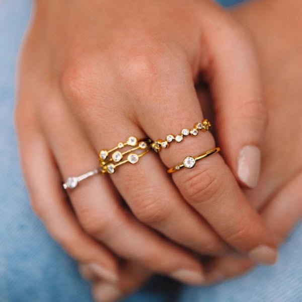 Hot Diamonds x Gemstones Gold Silver Tender Solitaire Ring - MococoHot DiamondsDR293/L5055069057088Rings